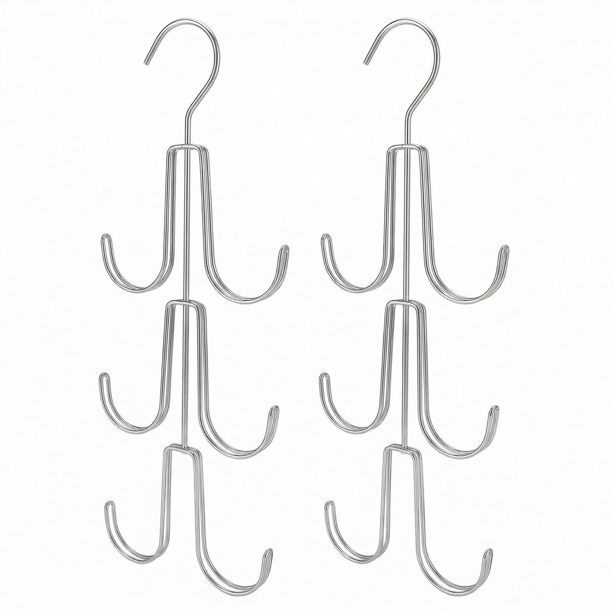Solidchoice - Handtassenorganizer met 6 Haken en Zilver Afwerking