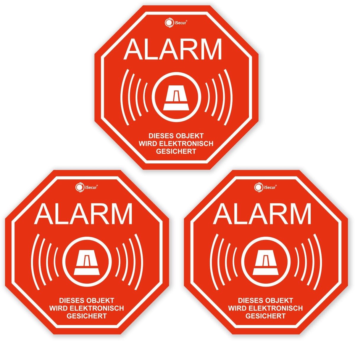 Solidchoice - Set van 3 Alarmstickers voor Ramen en Deuren