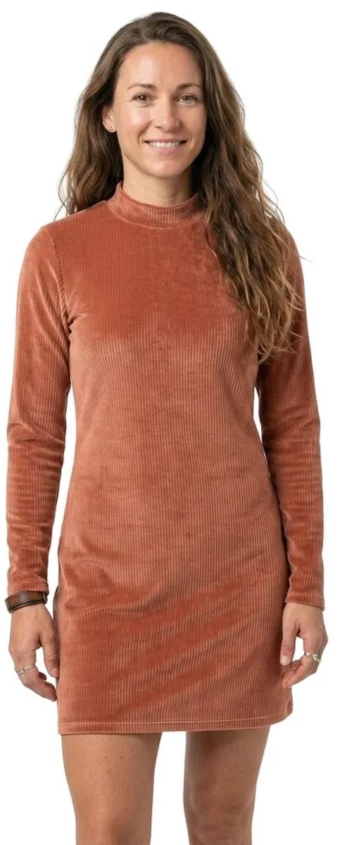 Billabong Everleigh Mock Lang Mouw Jurk S Vrouw Brownstone