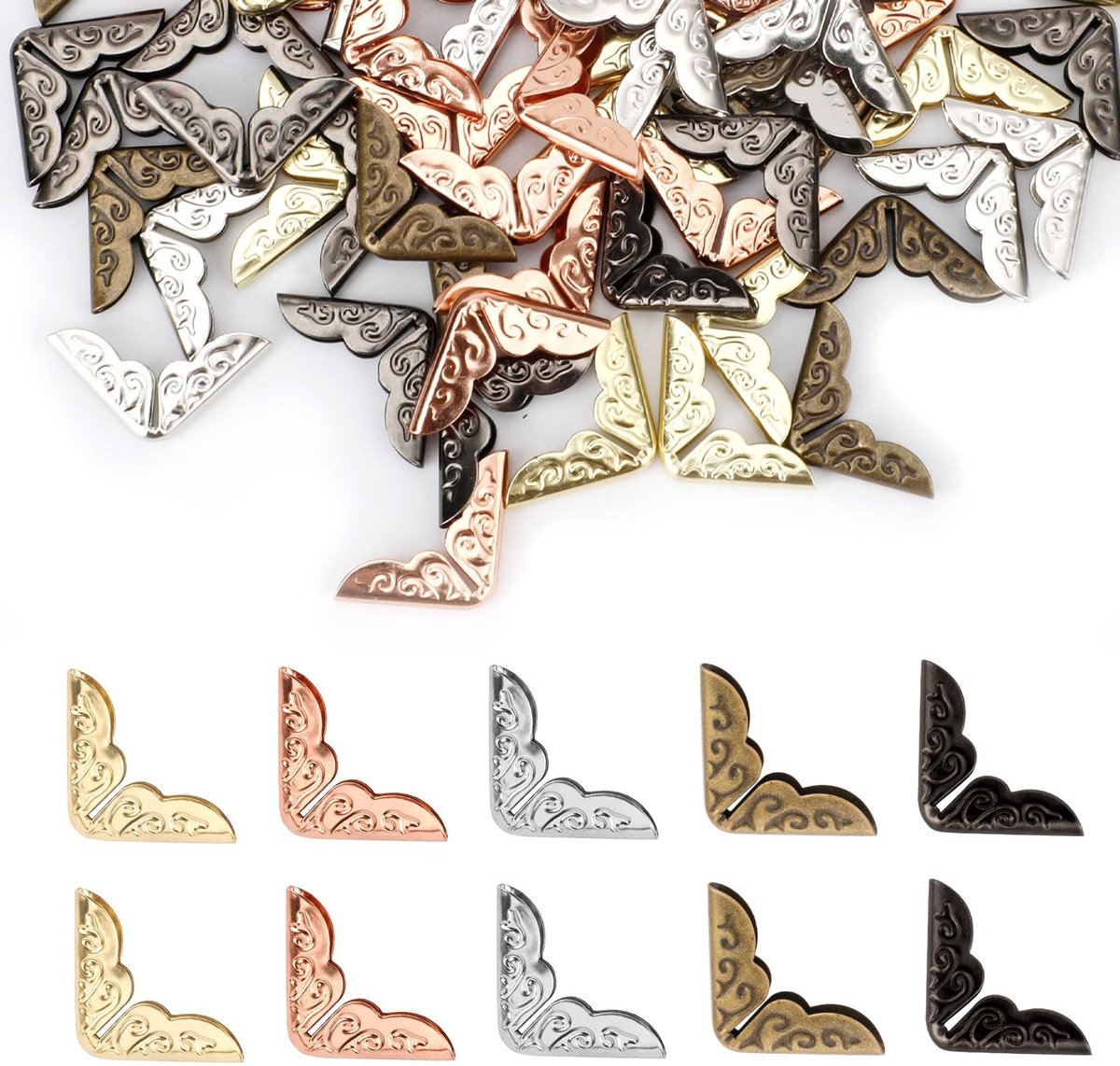 Solidchoice - 100 Stuks Boekhoekbeschermers in Diverse Kleuren