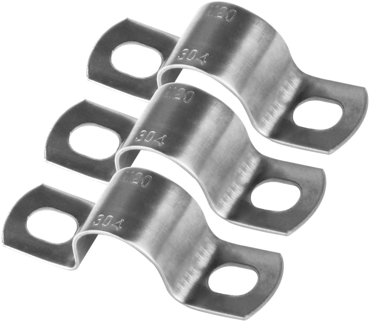 Solidchoice - Set van 20 U-Type Buisklemmen van Roestvrij Staal 20 mm