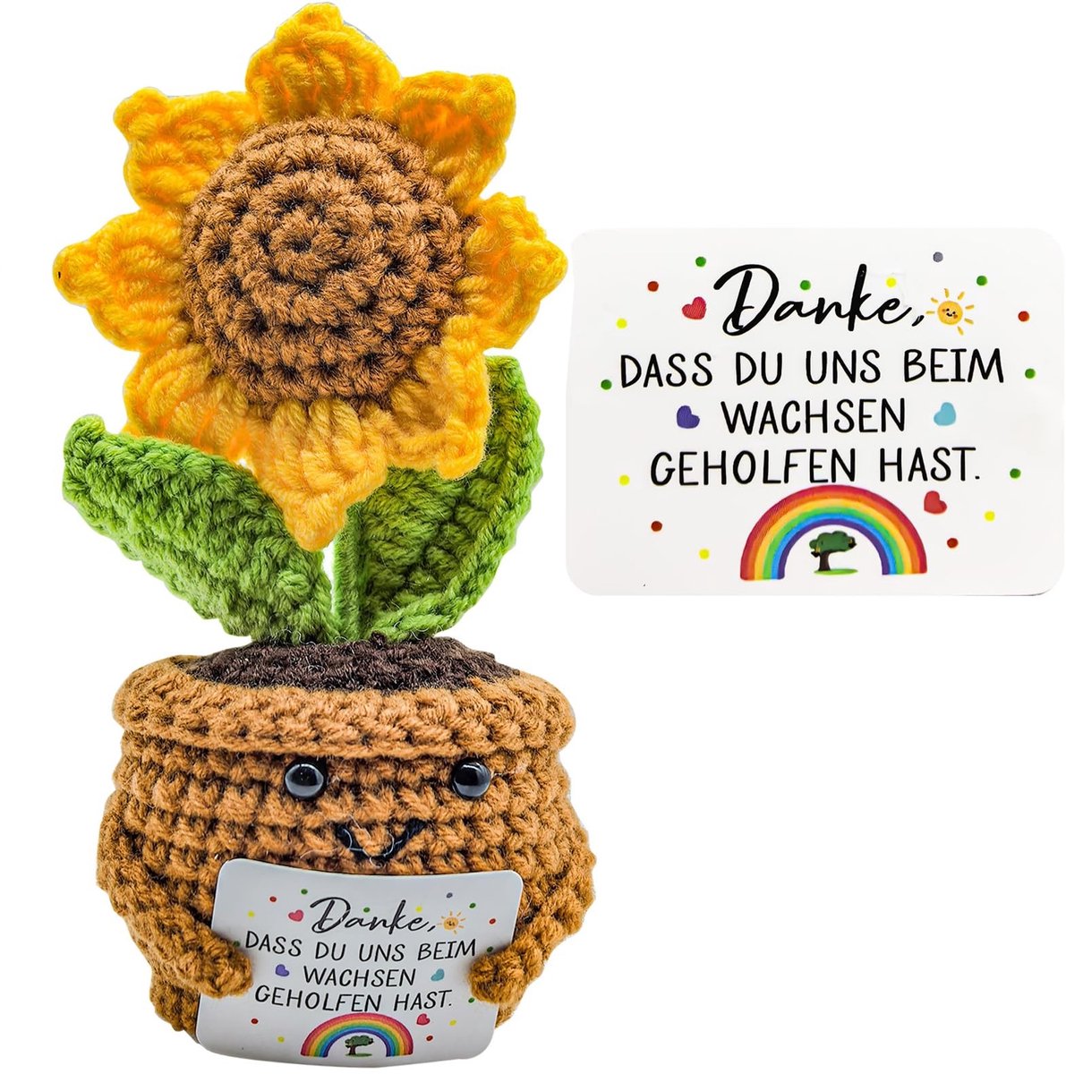 Solidchoice - Gehaakte Zonnebloem - Afscheidscadeau voor Kleuterschool