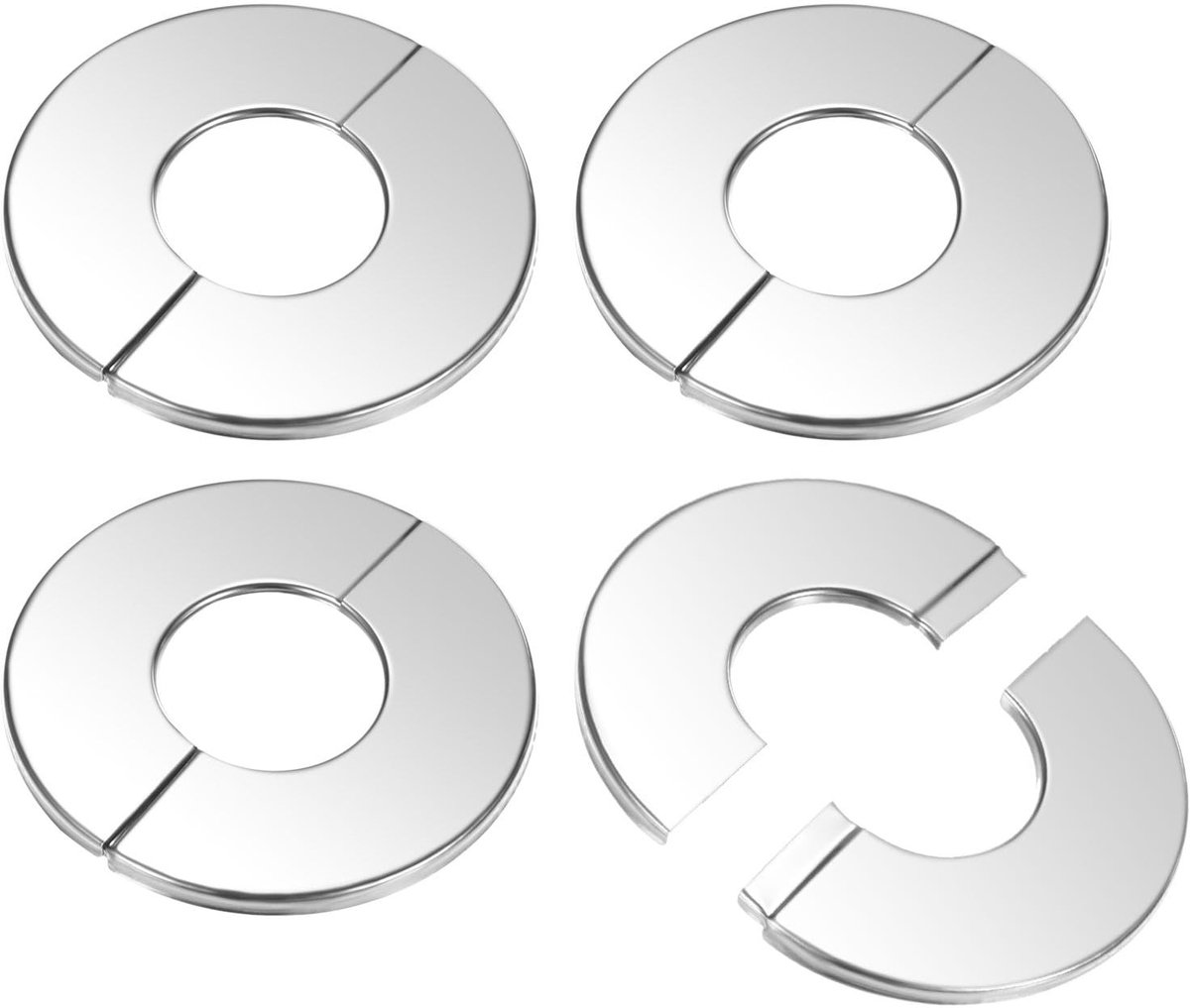 Solidchoice - 4-Pack Muursplitflens van Roestvrij Staal - Voor 25mm Buis