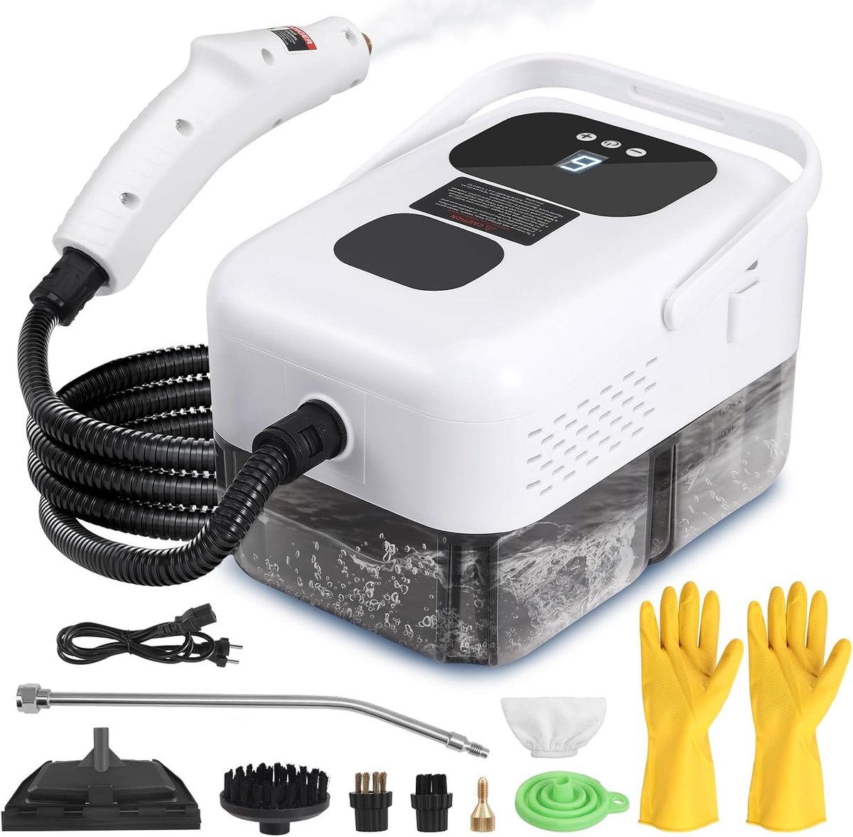 Stoomreiniger - Wit - 2500 W - Draagbare Stoomreiniger met 1200 ml Tank - Voor Keuken, Badkamer en Auto