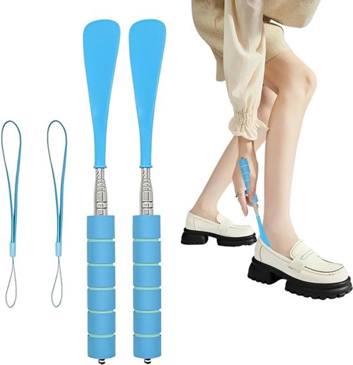 Telescopische Schoenlepel 30-70 cm van Plastic voor Mannen, Vrouwen, Kinderen en Ouderen - Handig en Praktisch Accessoire voor Gemakkelijk Aantrekken van Schoenen