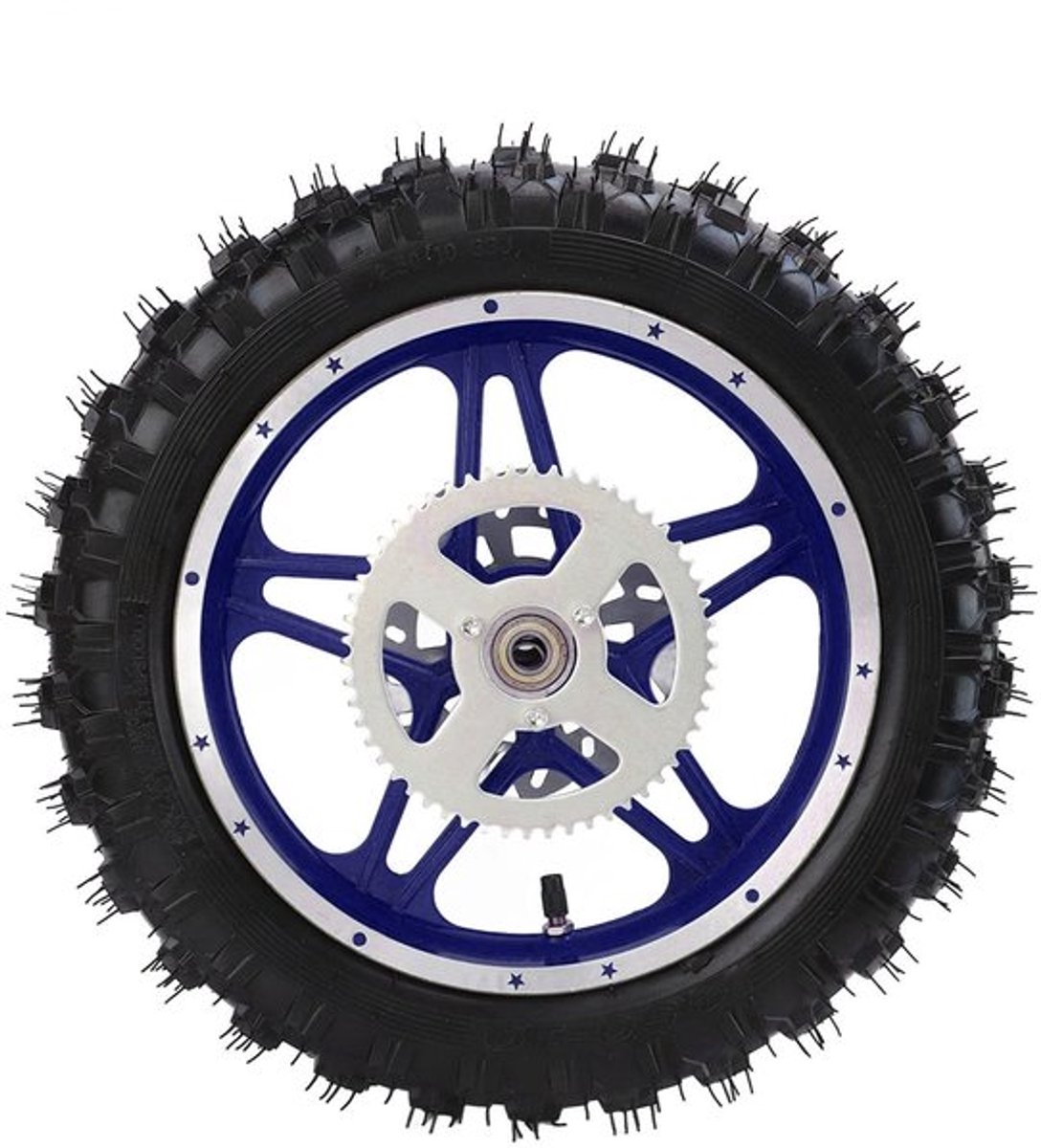 Achterwiel 2,5-10 inch - Slijtvaste Banden - Velg - Binnenband - Montage - Offroad Motorfietsen - Motorband
