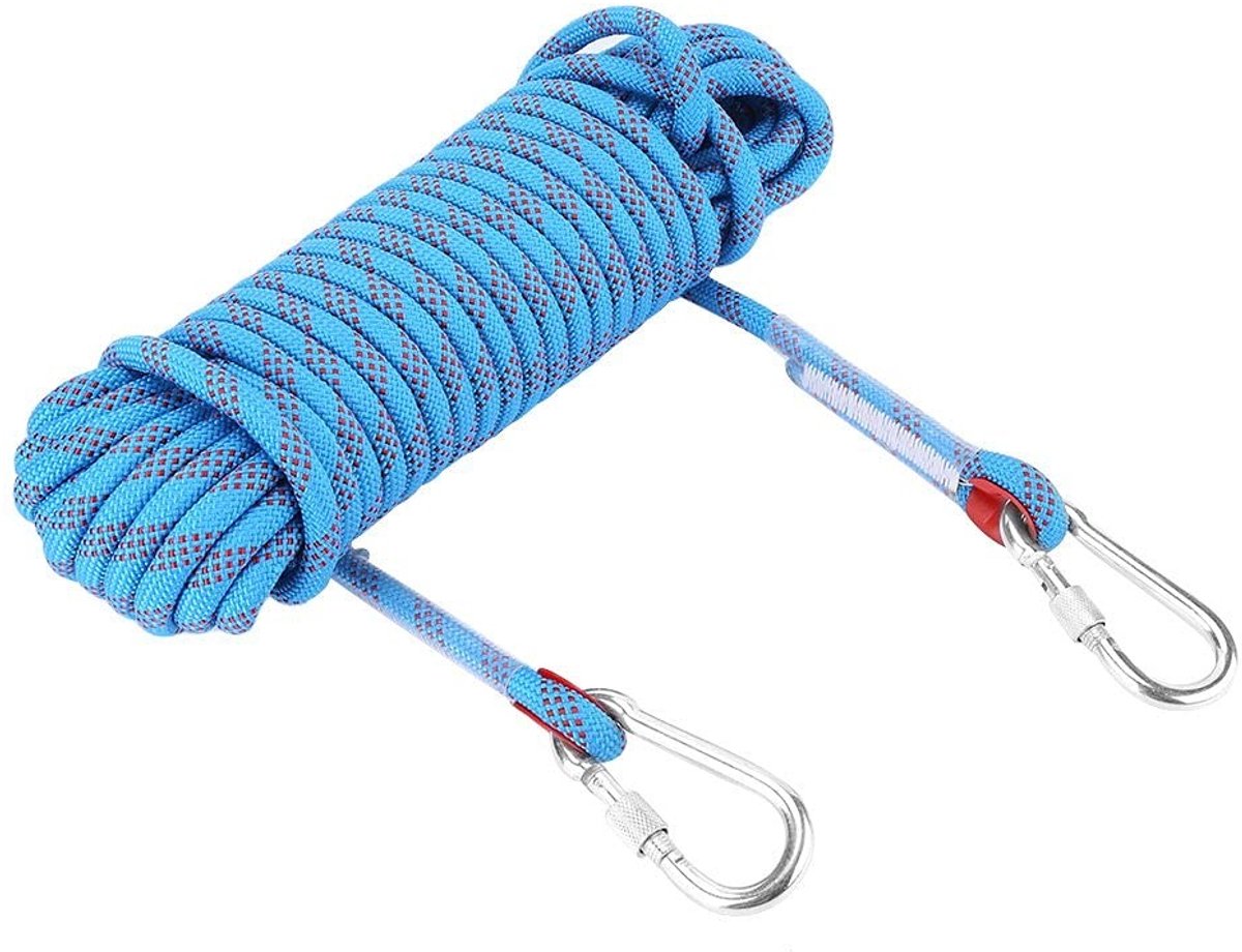 Solidchoice - 12mm Climbers Touw met 2 Karabiners voor Overlevingssituaties