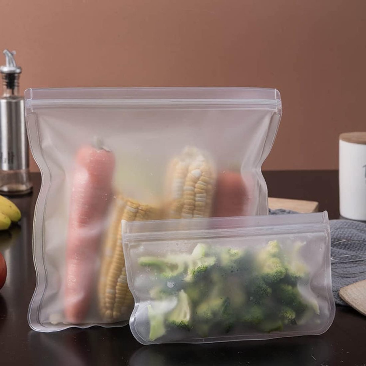 11 stuks luchtdichte siliconen herbruikbare zakjes voor fruit, groenten, vlees en sandwiches, perfect voor thuis, keuken en reizen — cadeau in Cadeau-ideeën - foto 3