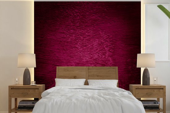 Behang - Fotobehang Verf - Rood - Wand - Breedte 300 cm x hoogte 300 cm