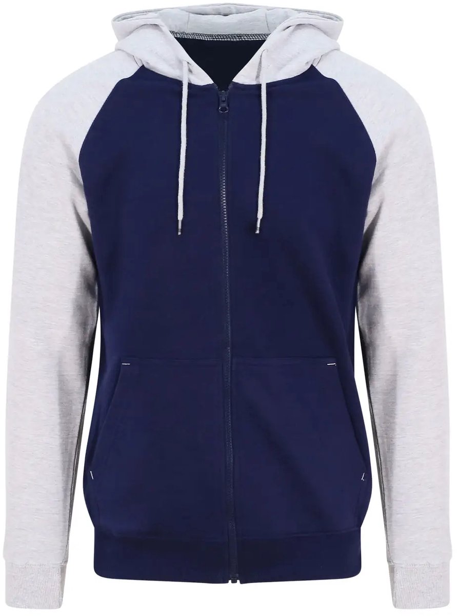 Hooded sweatshirt met rits Just Hoods Baseball Blauw