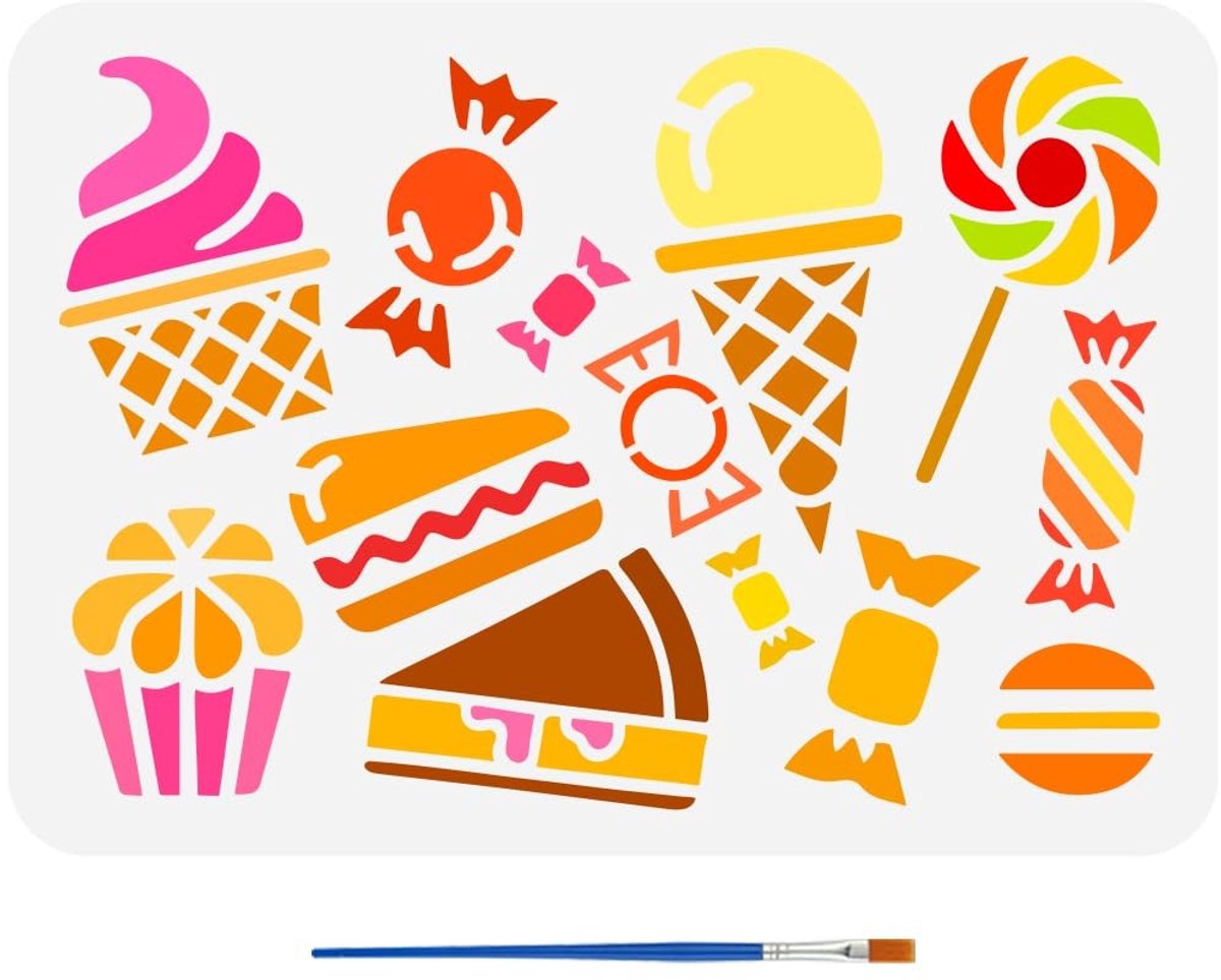 Dailygoods- Dessert Sjabloon - Diverse Patronen - 29,7 x 21 cm - Kunststof PET - Lichtgewicht - Flexibel en Duurzaam