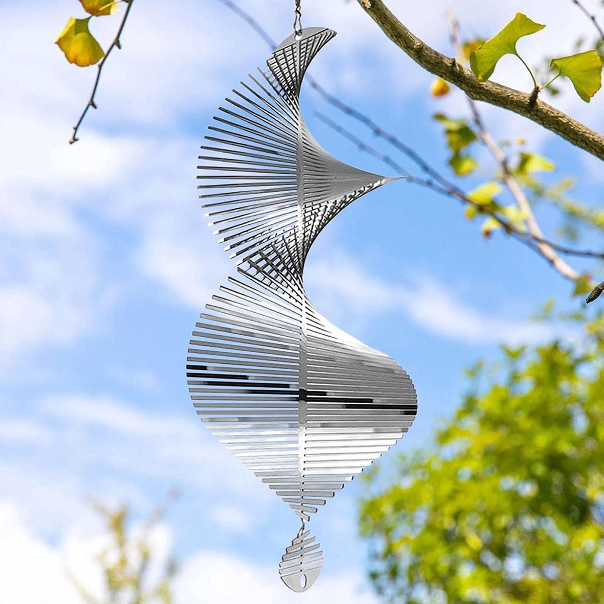 spiraal ovale windspinner, 3D windgong 360° spinner hangend bord boom hanger zonnevanger voor buiten woonkamer raam gang tuin decoratie