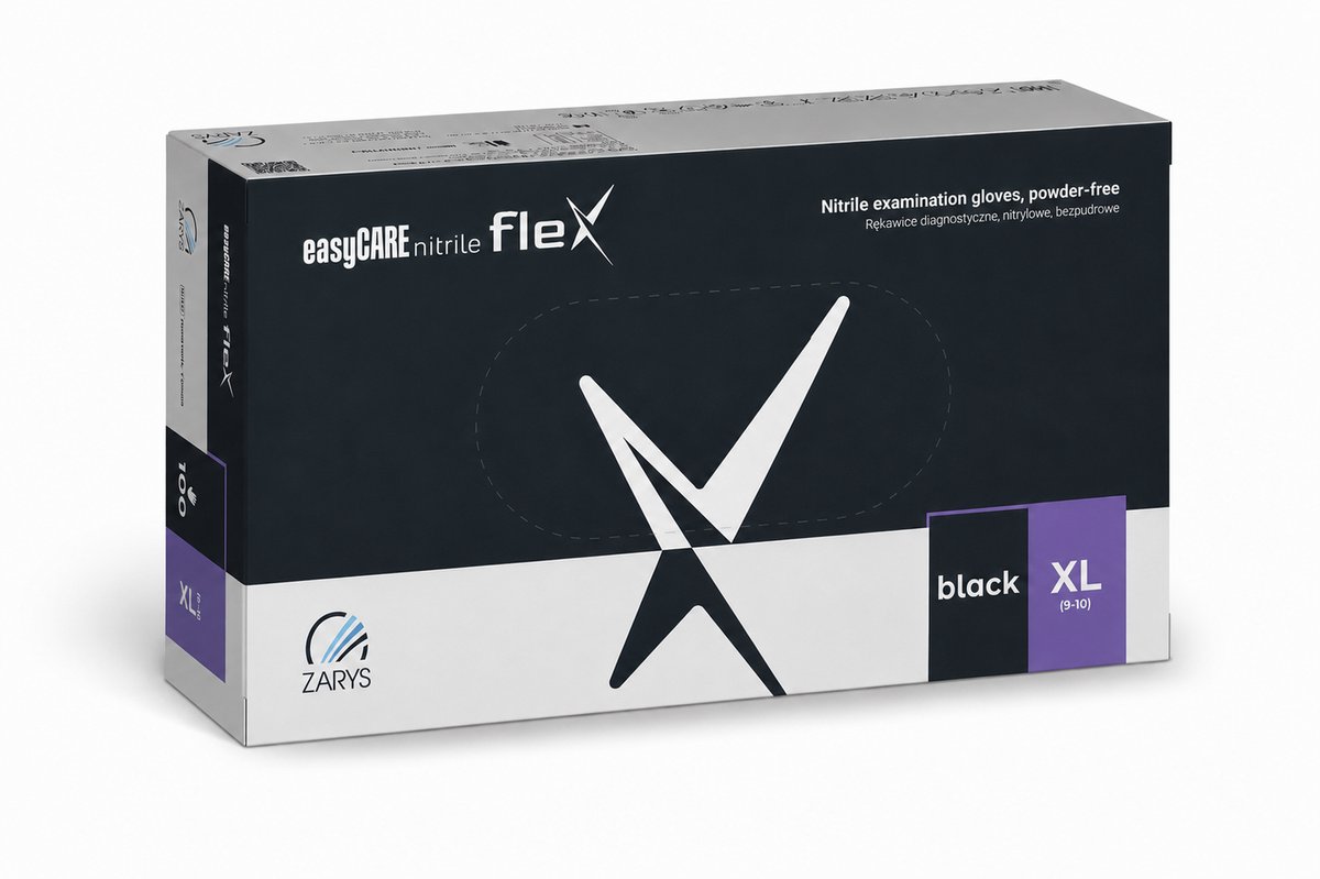 Nitril handschoenen - Zwart - maat XL - 100 stuks - easyCare Flex