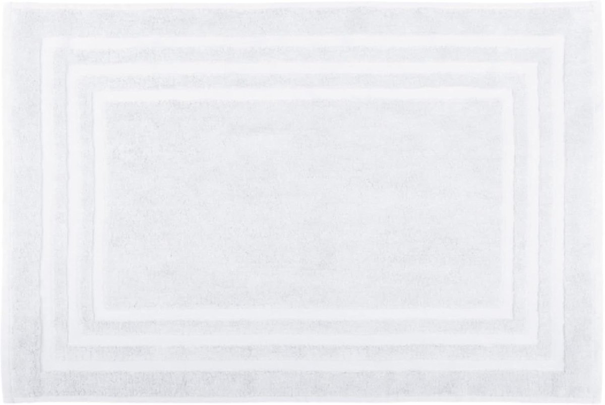 Casa - Badmat – afmeting 45 x 70 cm – 100% biologisch katoen – kleur wit – model Lagune – beddengoed voor thuis – zacht en comfortabel – ideaal voor de badkamer
