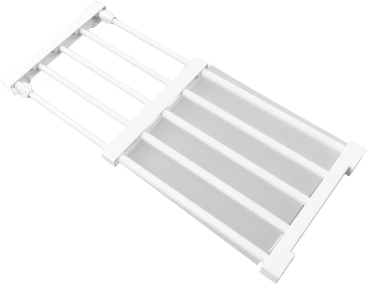 DIY-kastverdeler opbergrek, eenvoudige installatie uitbreidbaar 40 pond draaglager multifunctioneel toevoegend extra ruimte kast spanplank voor badkamer (38-55 cm/15-8,6 inch lengte)