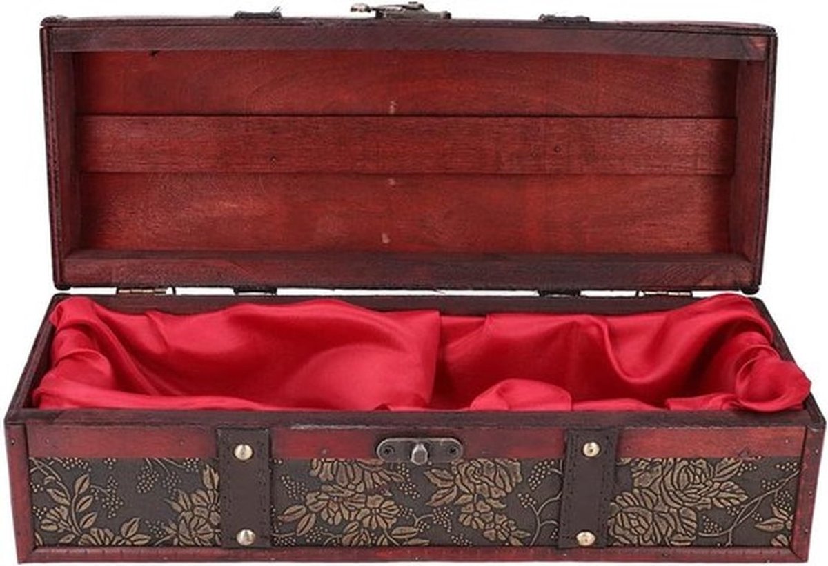 Retro Houten Wijnbox voor Wijnopslag en Cadeauverpakking - Vintage Stijl, Duurzaam, Perfect voor Wijnliefhebbers