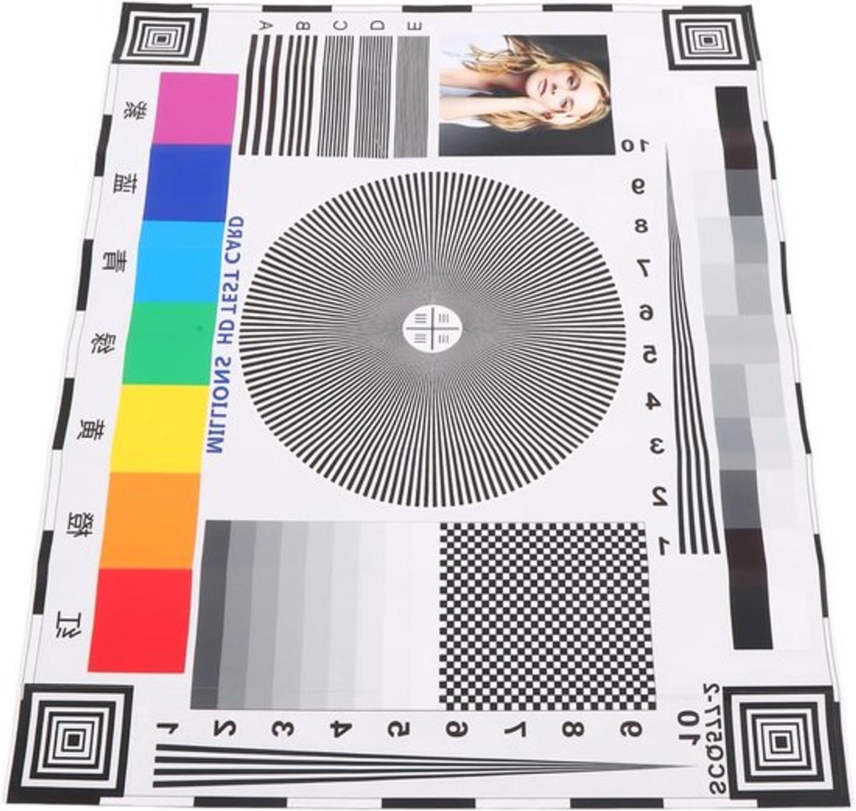 Beveiligingscamera Focus Testbord 40 x 32 cm - Universele lensinstelling met kleurkalibratie voor CCTV- en IP-camera's, wandmontage focushulp