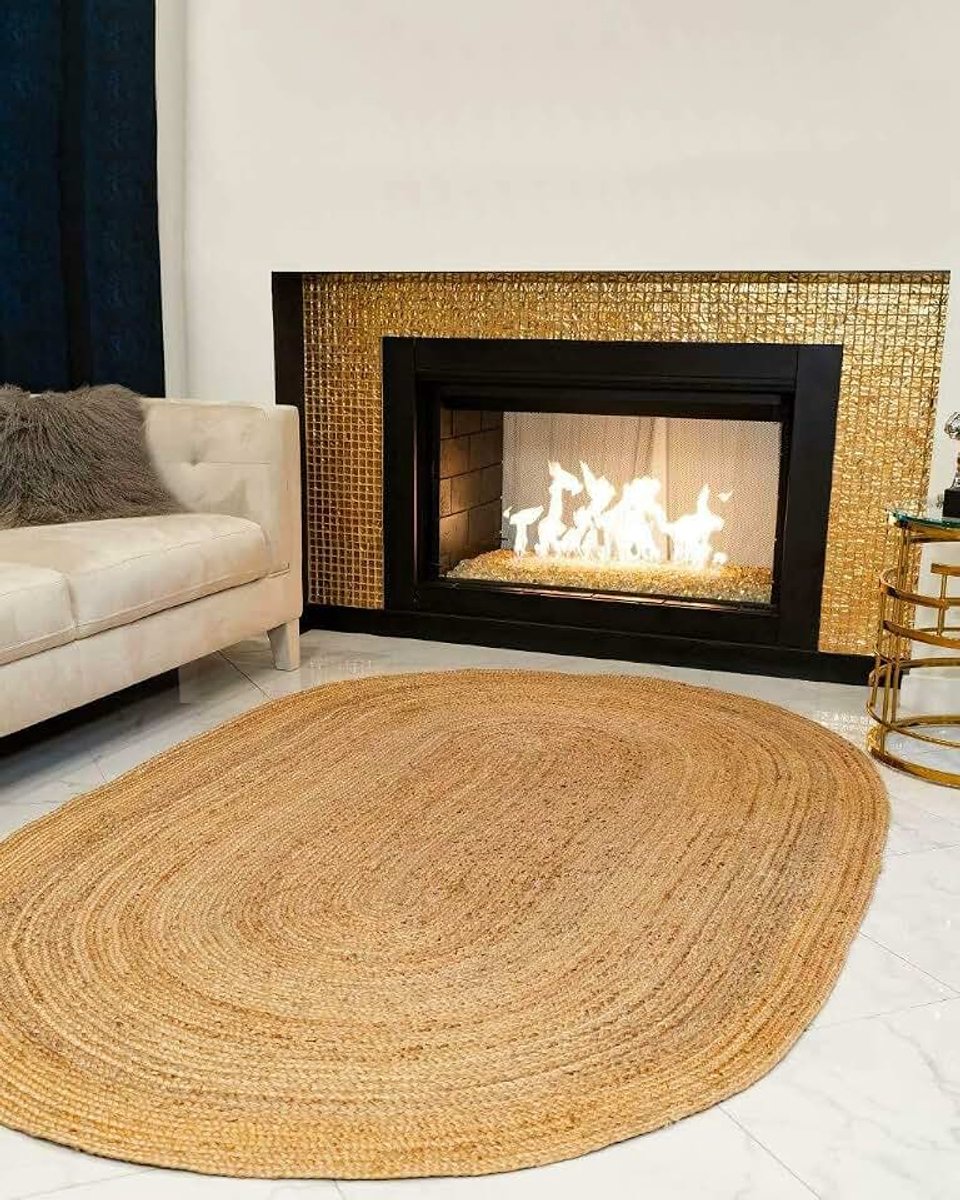 Ovaal vloerkleed voor woonkamer (120 x 240 cm (4x8 voet))