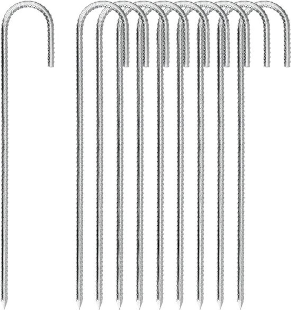 - 10 stuks grondwapeningsstokken van 46 cm voor extra lange grondankers - kamperen, partytenten, schommel