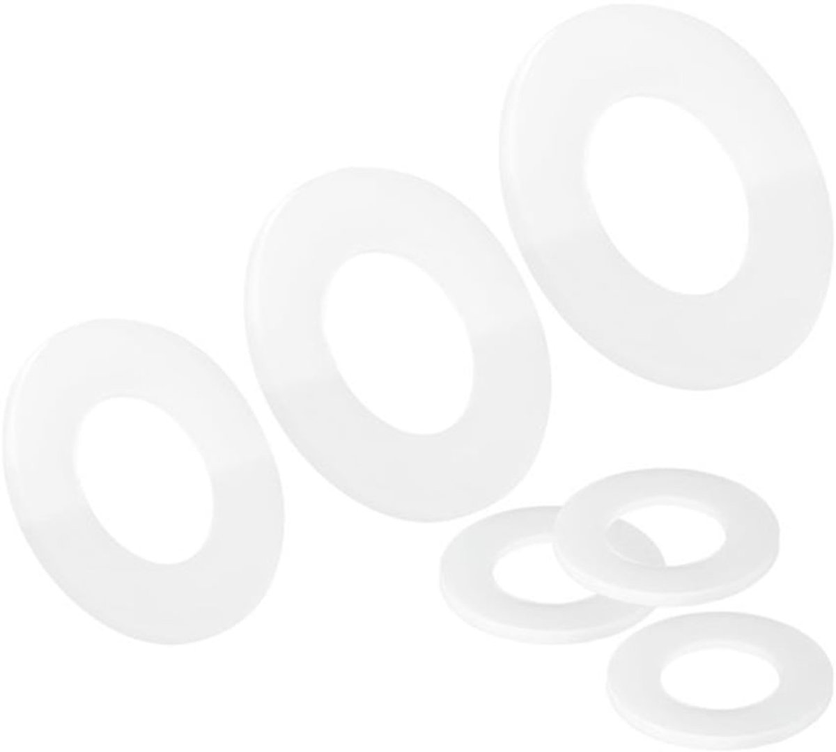 Qrity 20 Stuks Nylon Wasringen M4 - 4mm ID, 9mm OD, 1mm Dikte - Wit voor Isolatie en Beveiliging