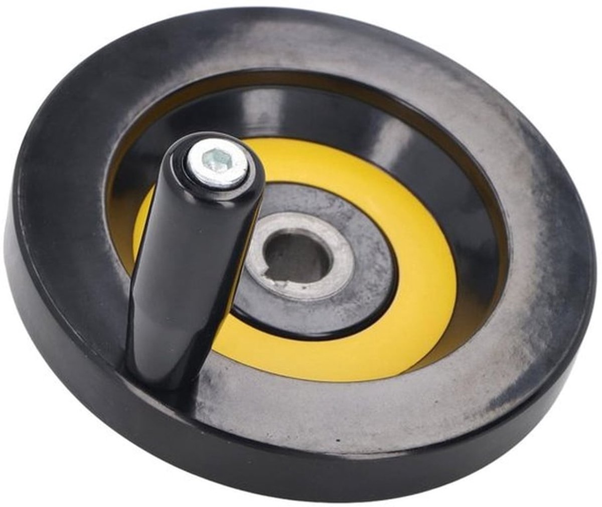 Ronde Handwiel met 14mm Middenopening en 125mm Buitendiameter, Afneembare Handcrank voor Draaibank, Freesmachine en Houtbewerking