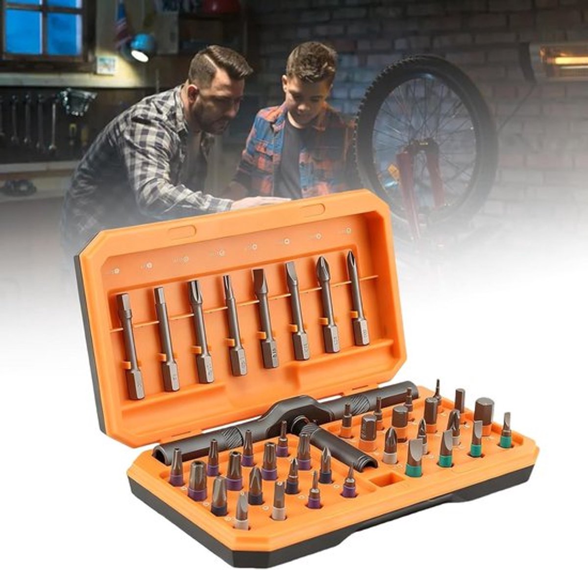 Complete 42-in-1 Magnetische Schroevendraaier Set met Draagtas, Verstelbare Ratchet Handgreep en Meerdere Bits voor Meubels, Computers en Elektronica