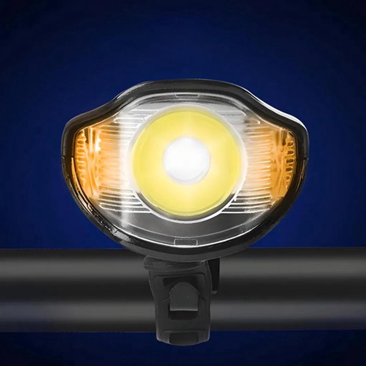 Oplaadbare fietslamp met bel/teller, geschikt voor montage op het stuur, waterdicht.
