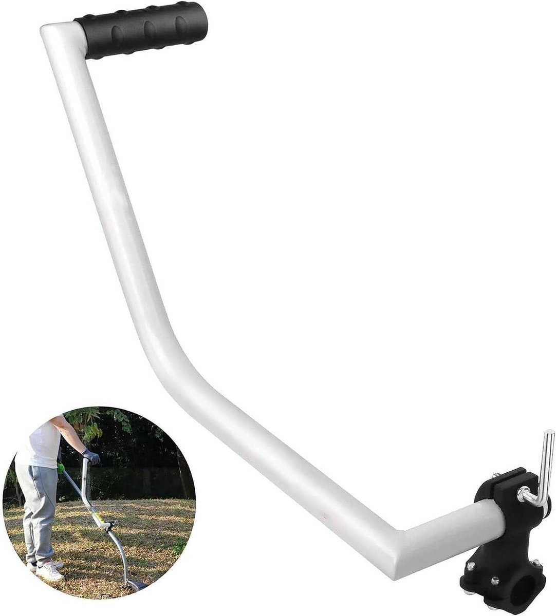 Grastrimmer Handgreep - Onkruideter Verlenging - Gazononderhoud - Ergonomische Rechtop Houding - 21 inch lang - Grijs