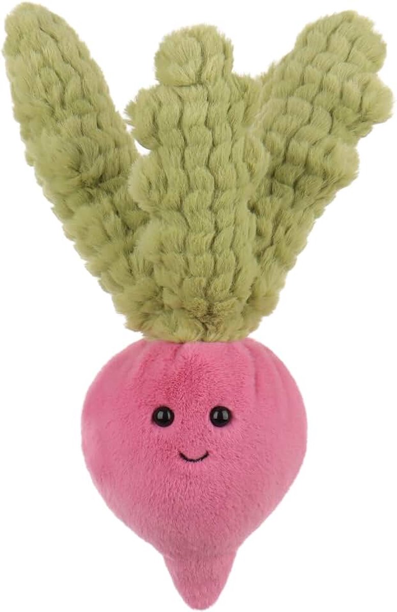 Lamb Rode radijs pluche dieren voor kinderen, zacht schattig knuffeldier voor baby's, meisjes en jongens, pluizige rode radijs, roze, 30 cm