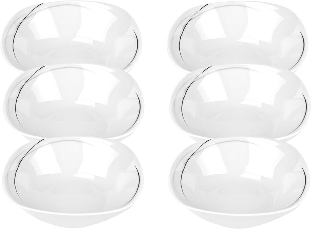 Well Set van 6 muesli- slakom Phönix 14,2 cm porselein wit met decor