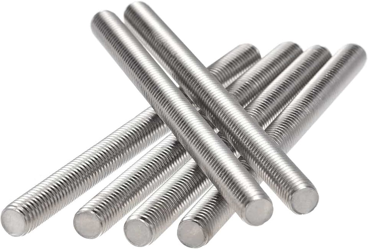 Sourcing map 12 stuks M8 x 110 mm volledige stang van roestvrij staal 304 rechtse schroefdraad