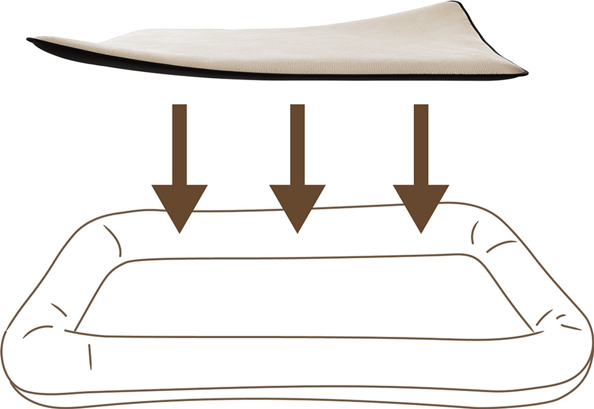 Knuffelwuff knuffelzachte inlegmat teddystof voor hondenbed Vorm: Globetrotter maat XXXL wit