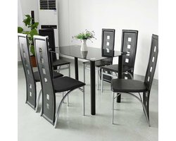 Eetkamerstoel, pvc-leer, voor keuken, eetkamer, tuin, 101,5 