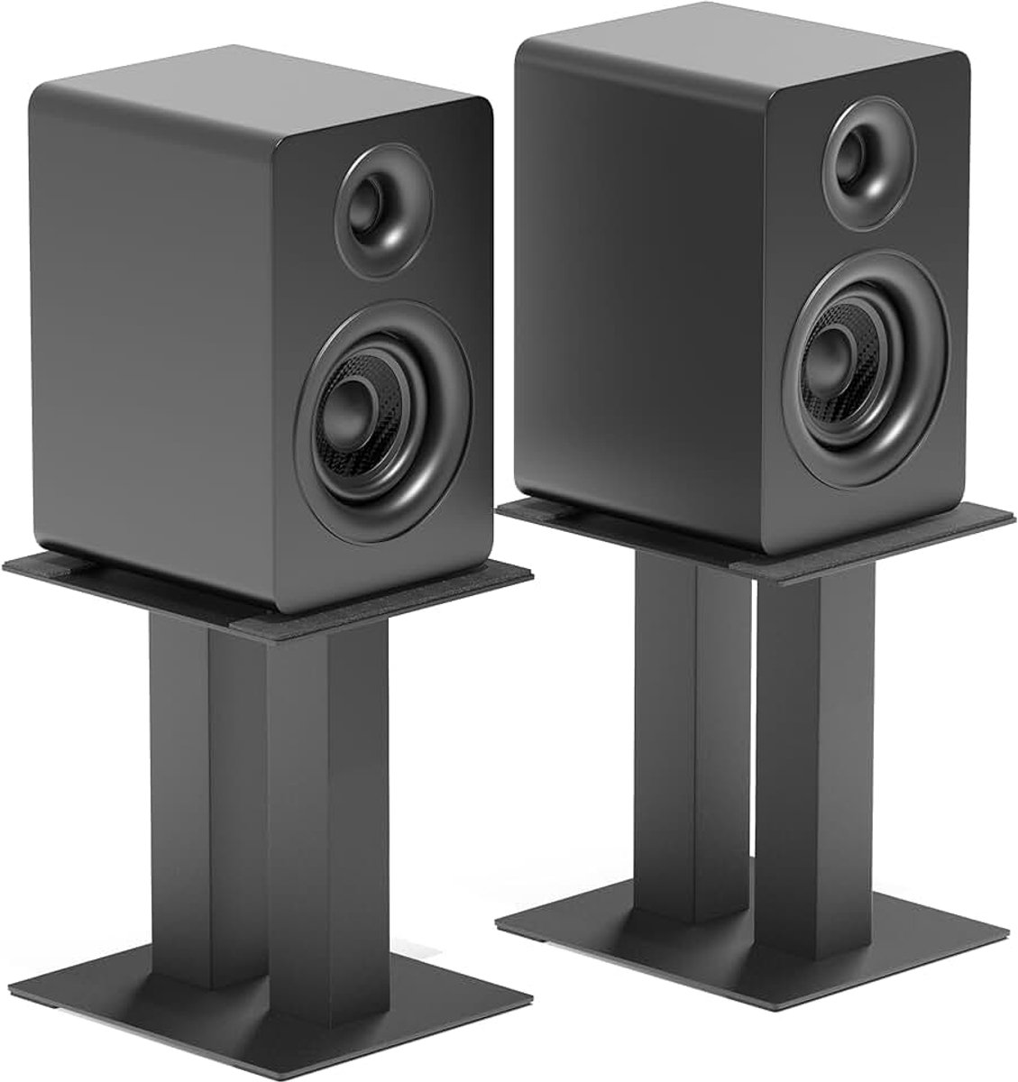 Standaards, universele metalen luidsprekerstandaards met trillingsabsorptiepads tot 13 kg, desktopluidsprekerstandaard voor computer, boekenplank (groot)