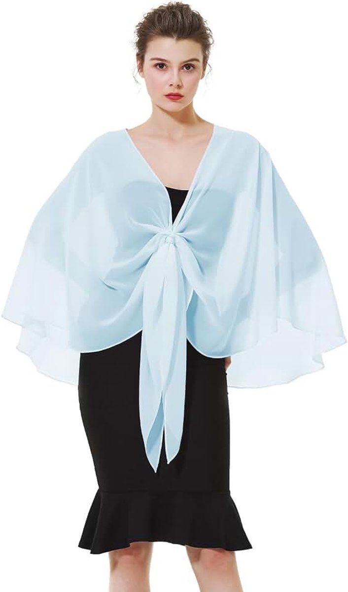 Chiffon Sjaal Stola Dames Bruiloft Partij Elegant Scarves voor Bruidsjurk Avondjurk Baljurk Strandjurk Bruidsjurk Avondjurk Feestelijk