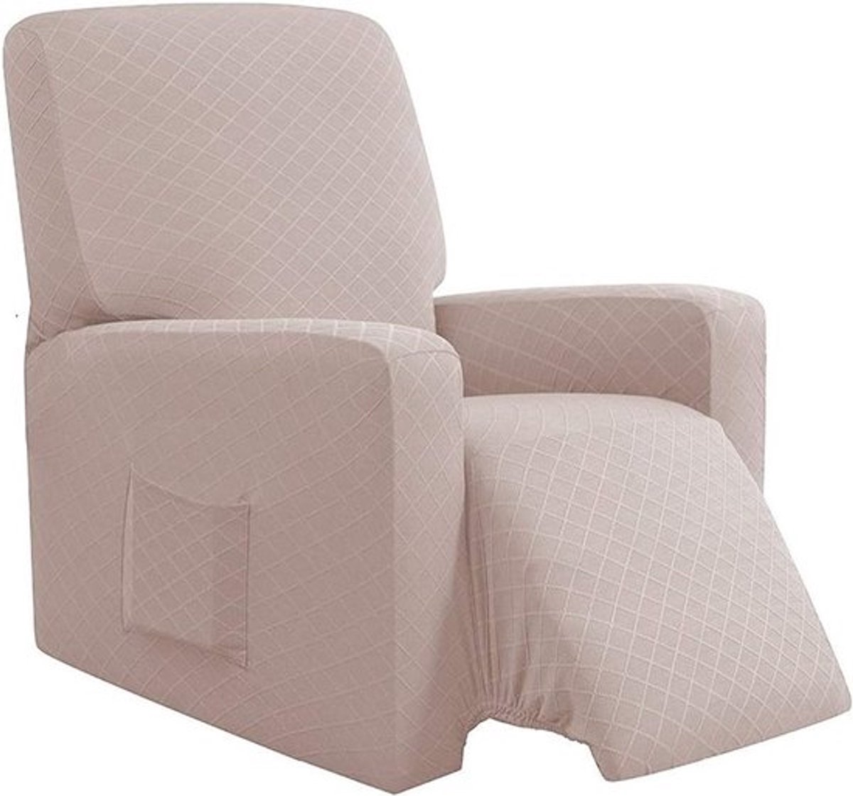 Recliner Hoes voor Armstoel, Stretch Bescherming voor Relaxfauteuil, Elastische Stoelhoes in Sandkleur