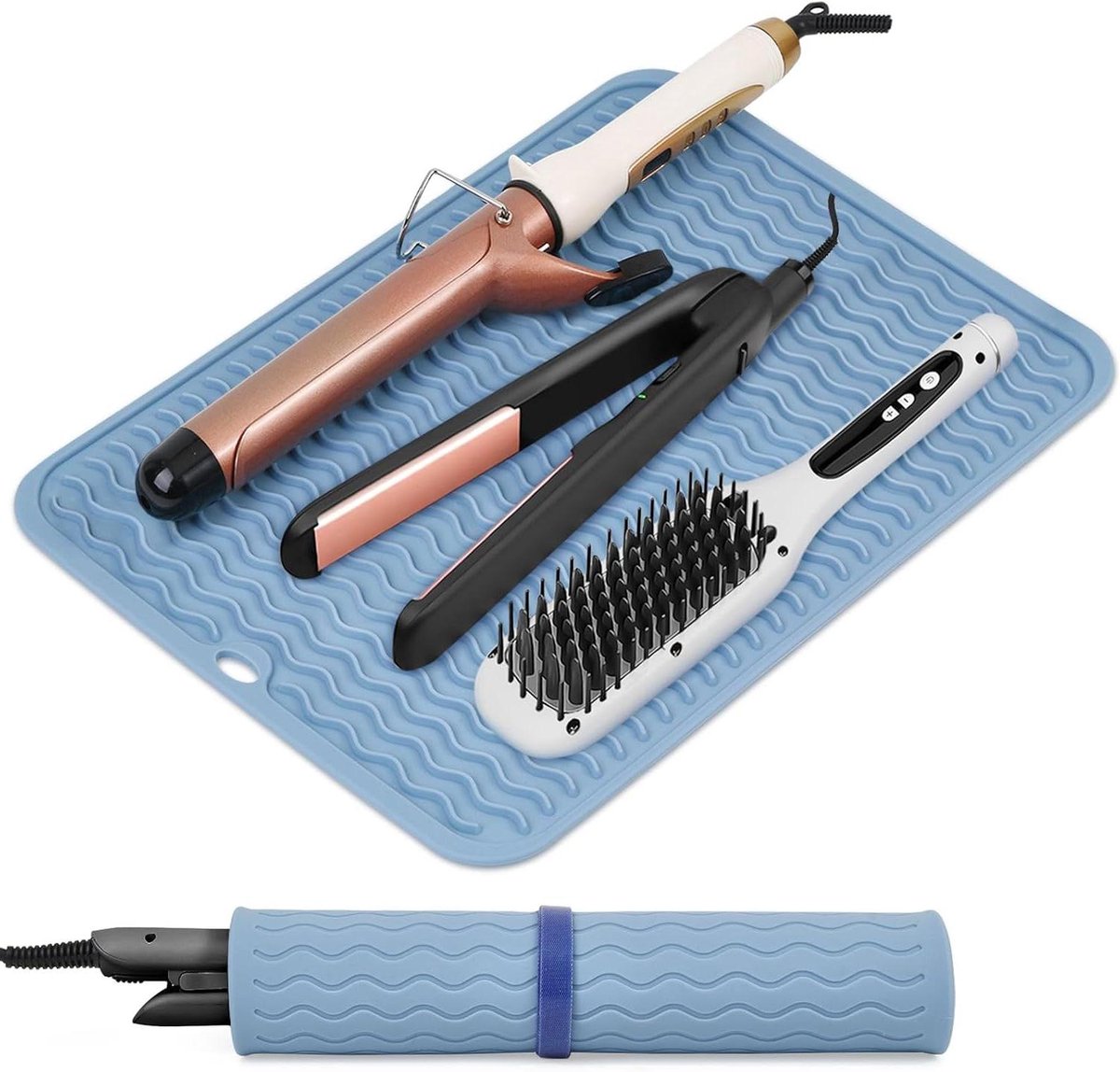 Hittebestendige Mat - Styling Mat - Haar Styling - Extra Groot Formaat - 36 x 28 cm - Grijs