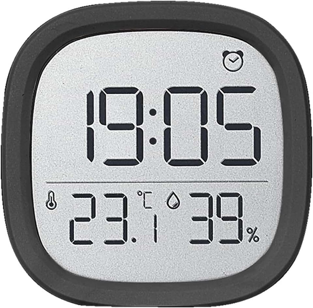 Kleine Wekker met Thermohygrometer Datum Temperatuur Luchtvochtigheid Magnetisch Ontwerp Hangend 12/24 Uur Gemakkelijk te Gebruiken voor Thuis Keuken Bureau