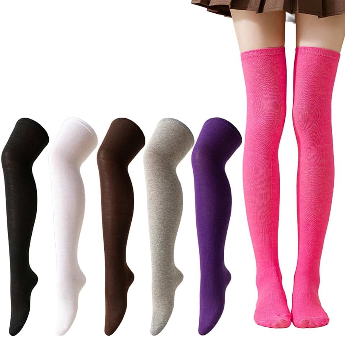 Bela Womens Thigh High Socks 5G420 I, lichtgrijs
