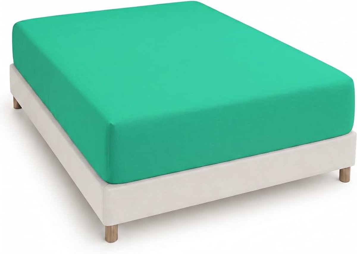 Home Collection Hoeslaken, 90 x 190 x 33 cm, microvezel, polyester, geborsteld, groen