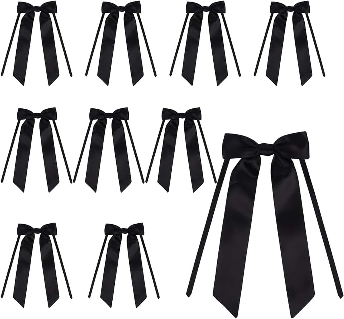 Strikken voor geschenkverpakking - elegante satijnen lintstrikken voor bruiloft, bruidsdouche, communie, Kerstmis, verjaardagsfeestdecoraties en doe-het-zelf slinger (zwart)