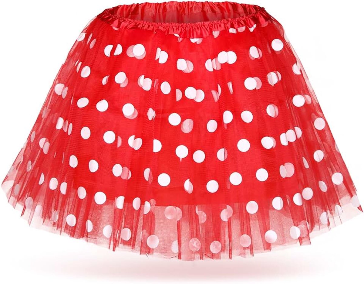 Tutu rok voor dames, carnavalskostuum, tutu met stippen van tule met lagen, balletrok, accessoires voor feestjes, verjaardag, Kerstmis, jaren 80, cosplay