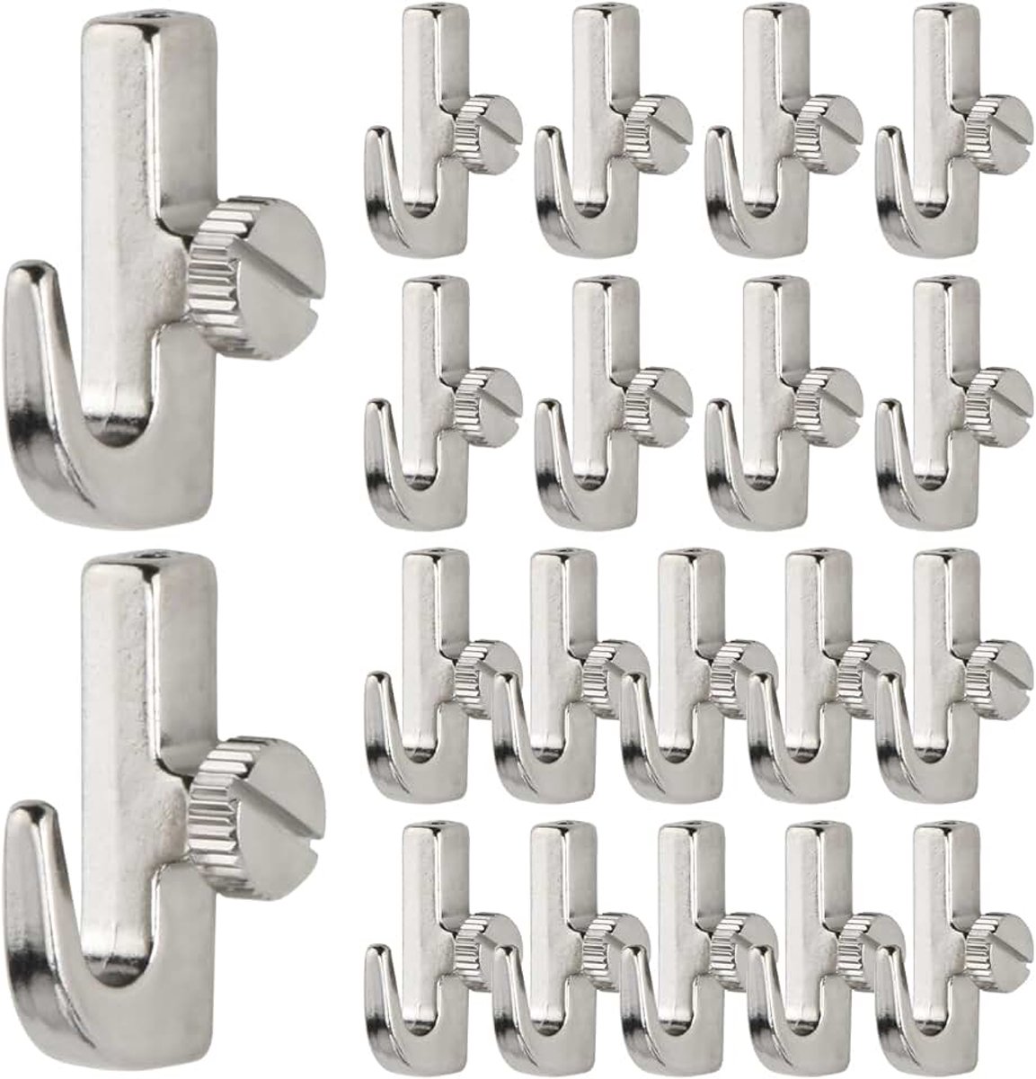 20 mini-fotohaken, zilver, accessoires voor galerijrails en rails, schroefbare haken voor het ophangen van kunstwerken (20)