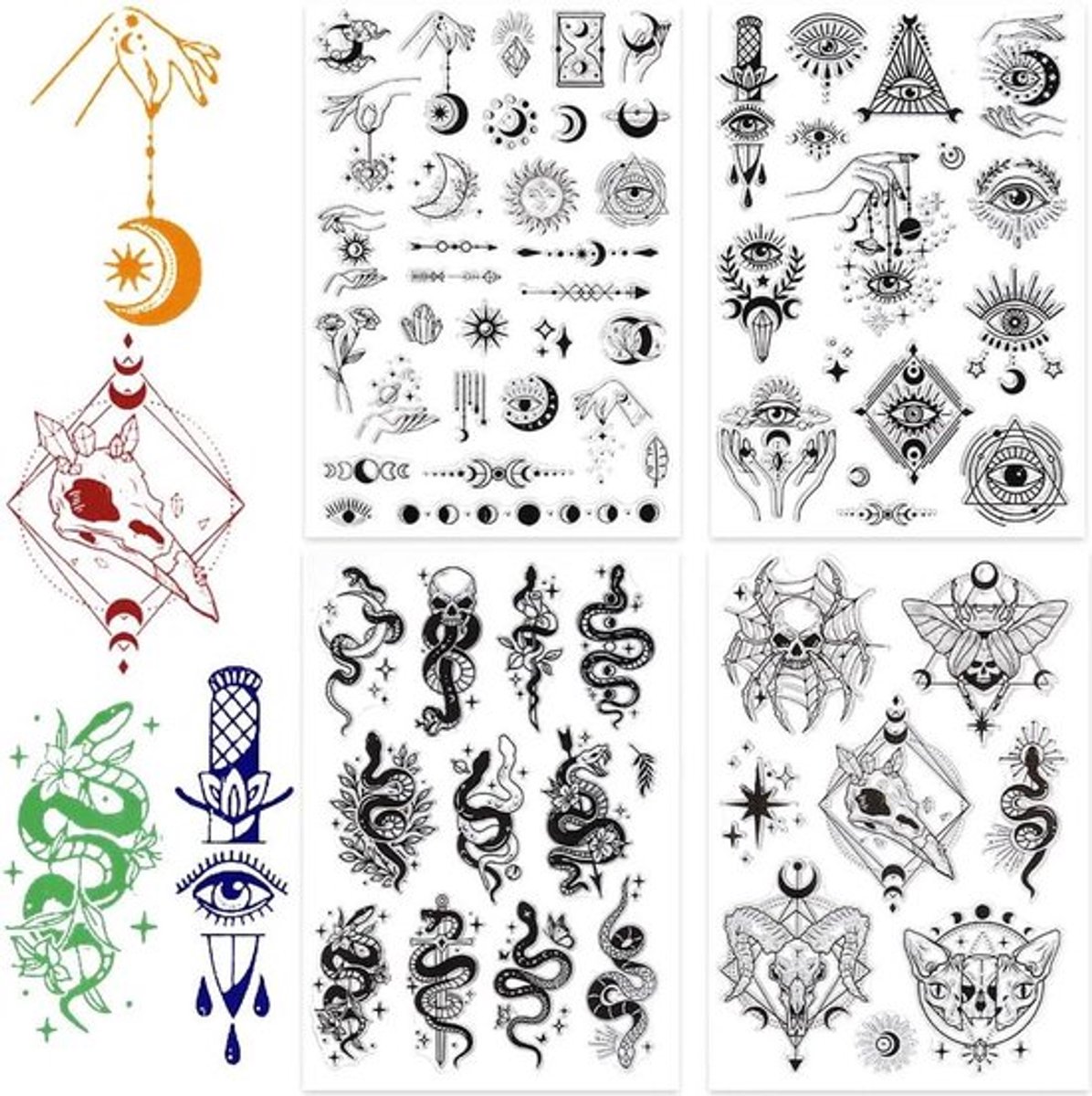 Transparante Tarotstempel - Heksenhand - Waarzeggerij - Slangenmaan - Herbruikbare Achtergrond - Poststempel - Transparante Siliconen Stempelzegel voor Dagboeken - Kaarten Maken.
