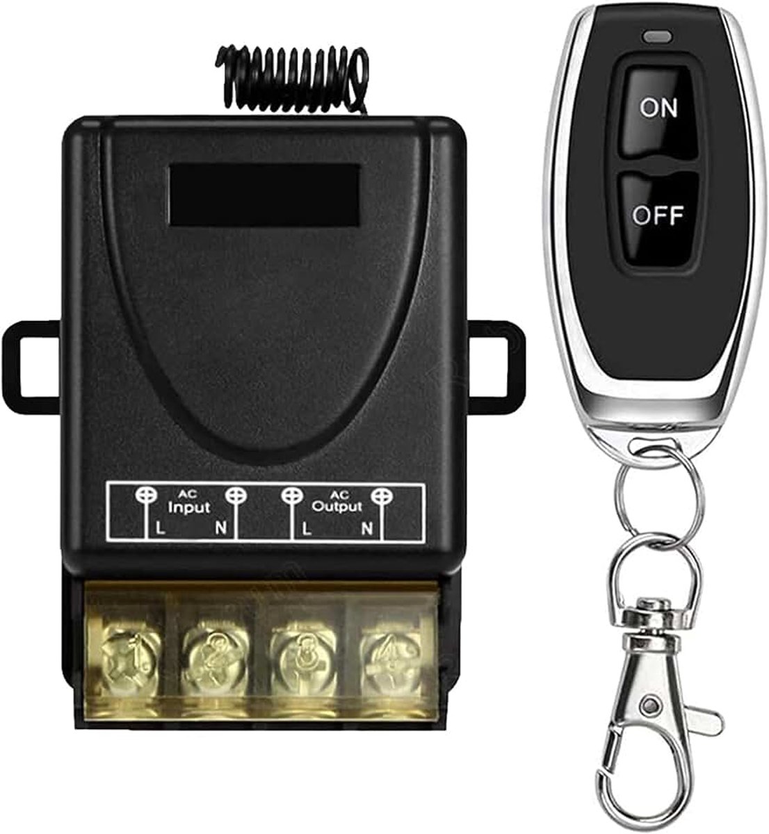 AC 240V 230V 220V Draadloos relais Afstandsbediening Schakelaar 30A 1-kanaals 433Mhz RF-relaisontvanger met 1 zenders, voor waterpomp/verwarming/licht eenvoudig te installeren