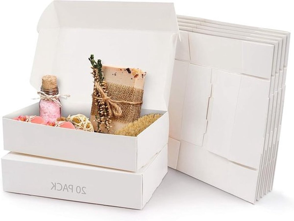 Hobby Kado Dozen (20 Pak) - Doos Maat 19 x 11 x 4,5 cm - Makkelijk in Elkaar te Zetten - Presentaties - Geschenk Doos - Feestjes, Verjaardagen, Huwelijken, Vakanties