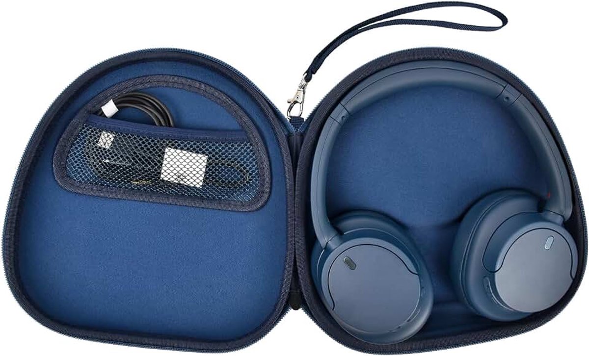 Case compatibel met Sony WH-CH720N WH-CH520 WH-1000XM4 ruisonderdrukkende draadloze hoofdtelefoon Bluetooth over het oor headset, draaghoes voor JBL Tune 720BT 510BT (alleen doos) (blauw)
