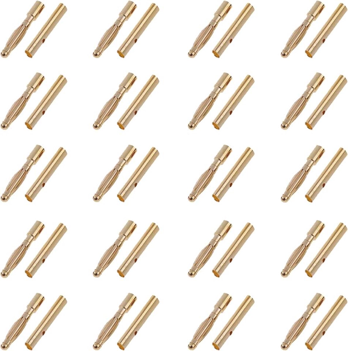 20 paar Vergulde 2.0mm 2mm Bullet Mannelijk en Vrouwelijk Bananenstekker Stekker voor RC ESC motor Lipo batterij