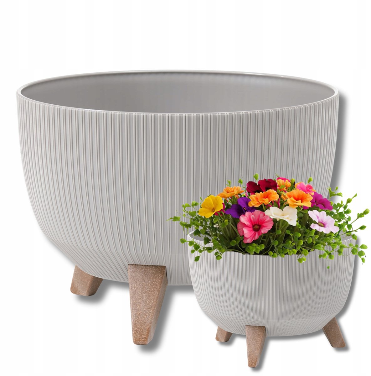 Lamela Roma Jumper Potset Houten Pot Taupe Ø24cm