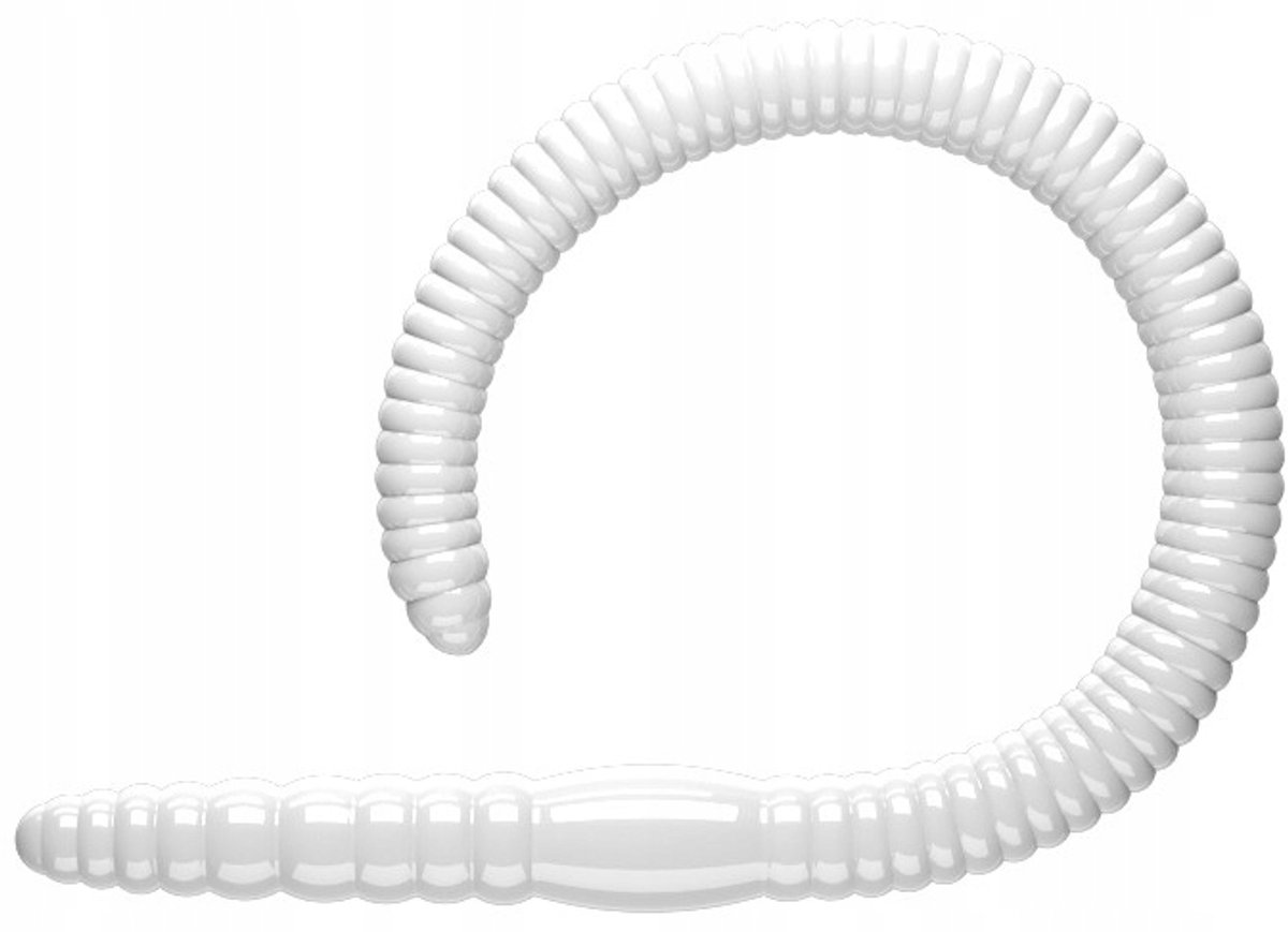 Libra Kunstaas Flex Worm 9,5cm 001 Wit Kryl - 1 Stuk